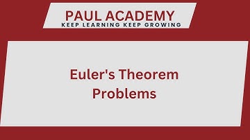 Number Theory | Euler