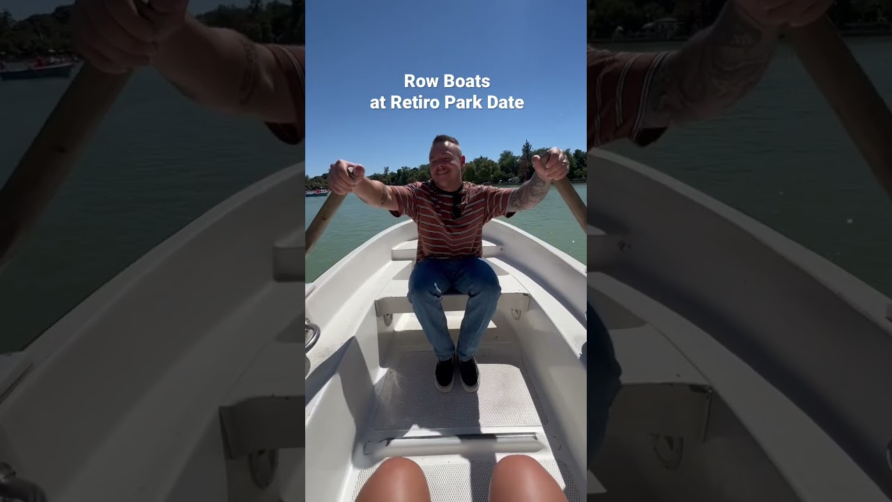 Date at Retiro Park in Madrid Spain on the Row Boats