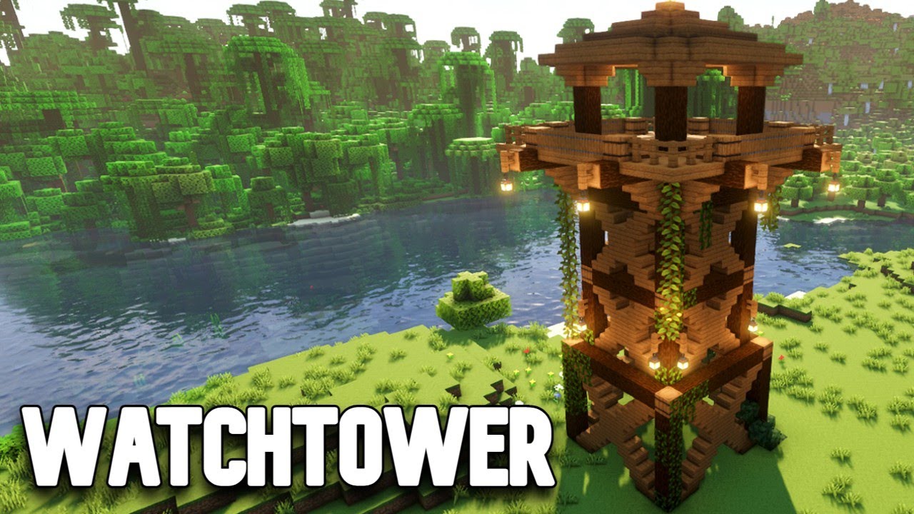 minecraft-watch-tower-build-tutorial-youtube