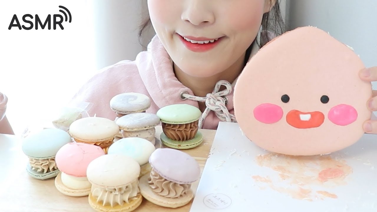 대왕마카롱 노토킹 먹방 BIG size LovelyApeach Macaroon Cake  eating ASMR _ realsound mukbang eatingshow