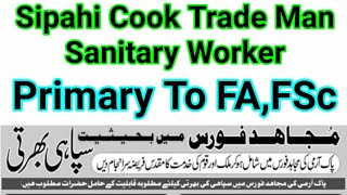 Mujahid Force Jobs In Pak Army | Sipahi,Cook,Mochi, Dager Trade Man,Sanitary Worker|Sultan Sulahudin