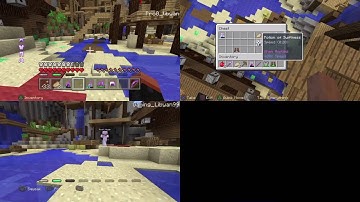 Minecraft split screen hunger games!!!
