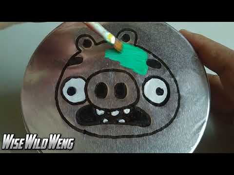 ANGRY BIRDS PIGGY | ACRYLIC PAINTING @WiseWildWeng