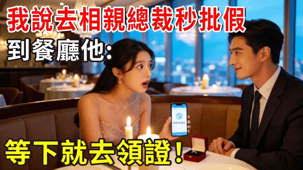 我說去相親總裁秒批假，到餐廳他坐在對面:等下就去領證！#总裁 #爽文