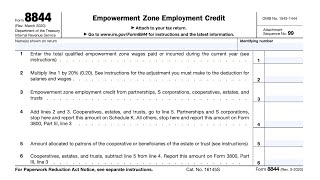 IRS Form 8844 Walkthrough (Empowerment Zone Employment Credit)