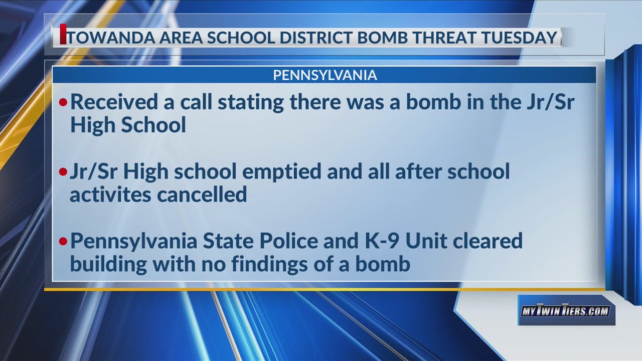 Towanda Area School District responding to bomb threat on Tuesday YouTube