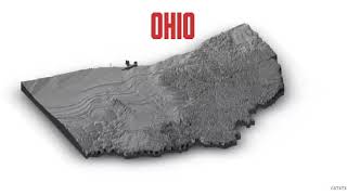 Ohio Topography  - 3D Elevation Map