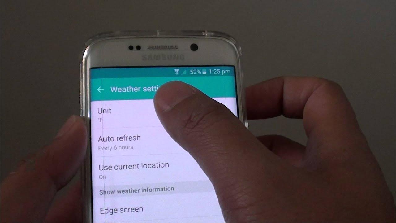 Samsung Galaxy S6 Edge How to Change Weather Widget to Display in