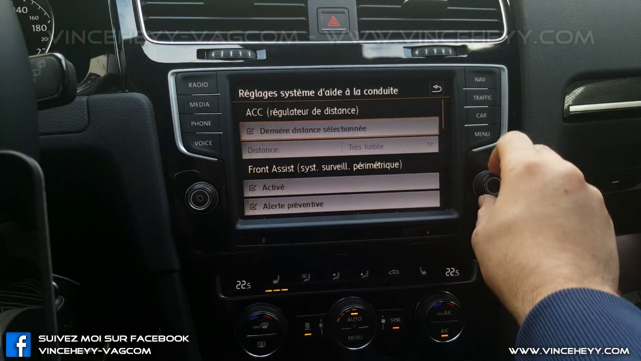 GOLF 7 (5G) - Change intensity of alert ACC on Discover - YouTube