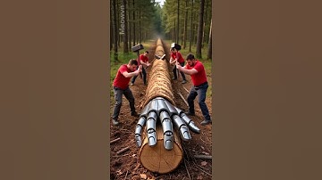 rescue robot from giant log #animals #funny #shorts