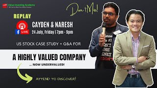 REPLAY LIVE on US Case Study on a Undervalued Company + Q&A with Author, and Founder of VIA