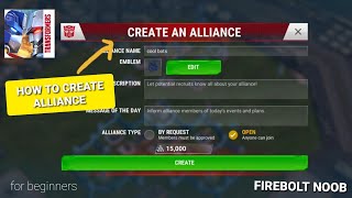 How to create alliance in transformers earth wars game in mobile for beginners in English screenshot 1