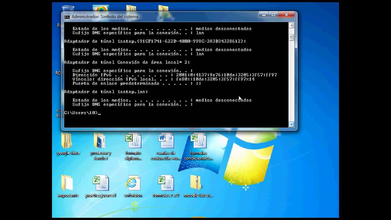 ver ip y hacer ping a una pagina - YouTube
