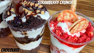 Easy Treats||Chocolate & Strawberry crunch Banana Pudding|| Cheesecake Jars