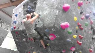 Bouldering: First V4 problem solved.