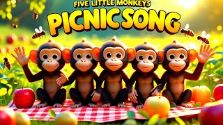 Five Little Monkeys Went On A Picnic Happy Kids Songs Nursery Rhymes