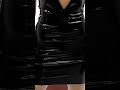 Latex Open Back Mini Dress Black  #LatexFashion #LatexDress #LatexOutfit #LatexLovers #LatexModel