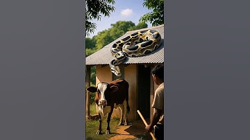 "The Deadly Surprise on the Roof 🐍😱 | Man vs Giant Snake"#animals #shorts #funny