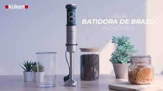 Batidora brazo inox con vaso 1000w. kuken premium
