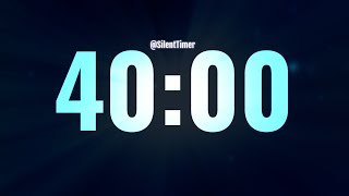 40 Minute Silent Timer With Alarm | Just Countdown & Alarm Sound
