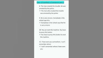 class-10 synthesis of sentences || Class-10 English question bank synthesis of sentences part-2