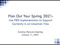 January 2021 CNM Plan Out Your Spring 2021: Use PBIS Implementation to Support Certainty