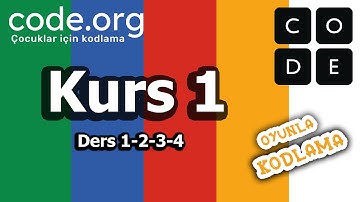 Çocuklar İçin Kodlama | Temel Algoritma Uygulamaları  - Code.org Kurs 1 Ders 1-2-3-4 #02