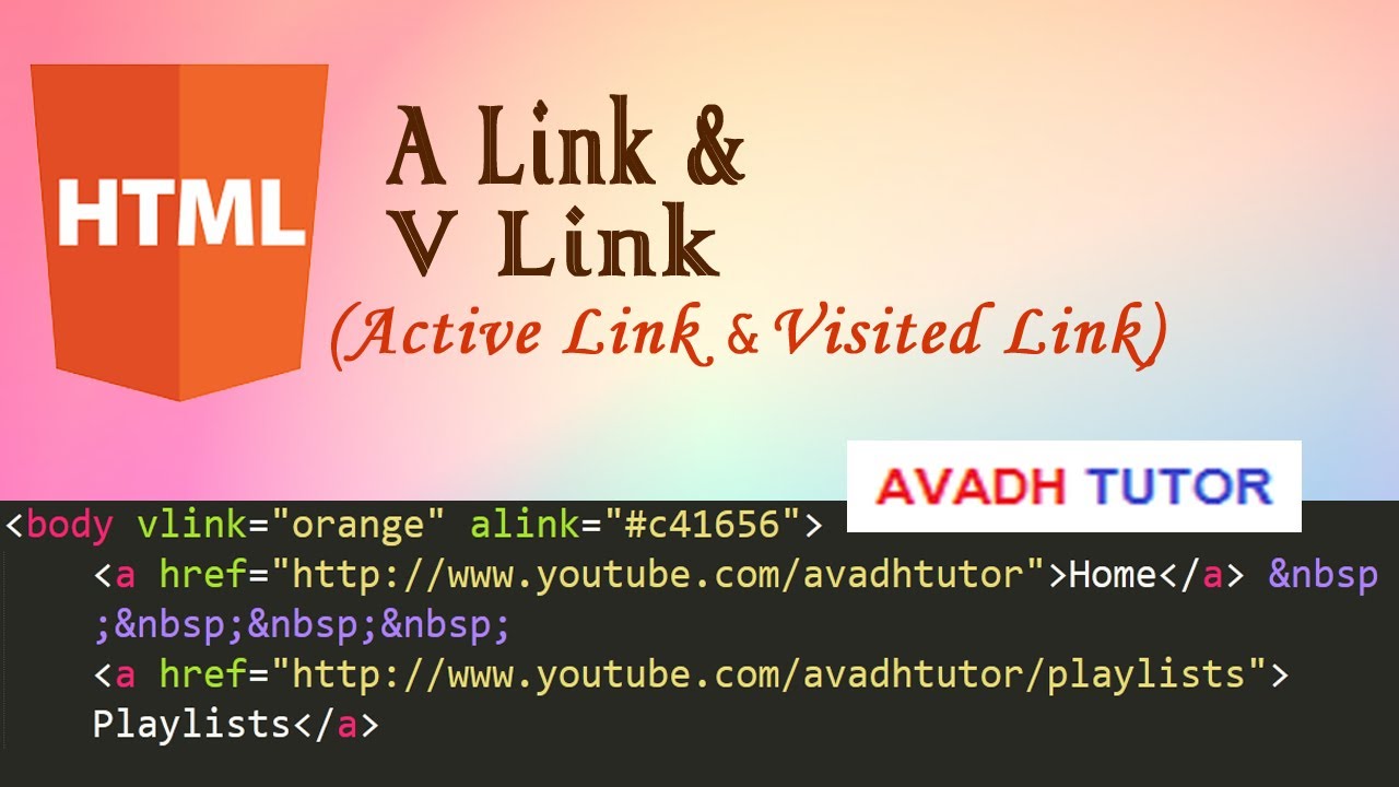 Html link color. Link html.