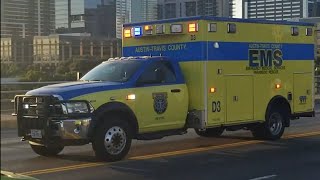 Travis-Austin County EMS Ambulance Swerves Opposite Lanes While Code 3