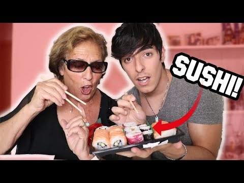 GRANDMA EATS SUSHI FOR THE FIRST TIME! | PEPIYOS
