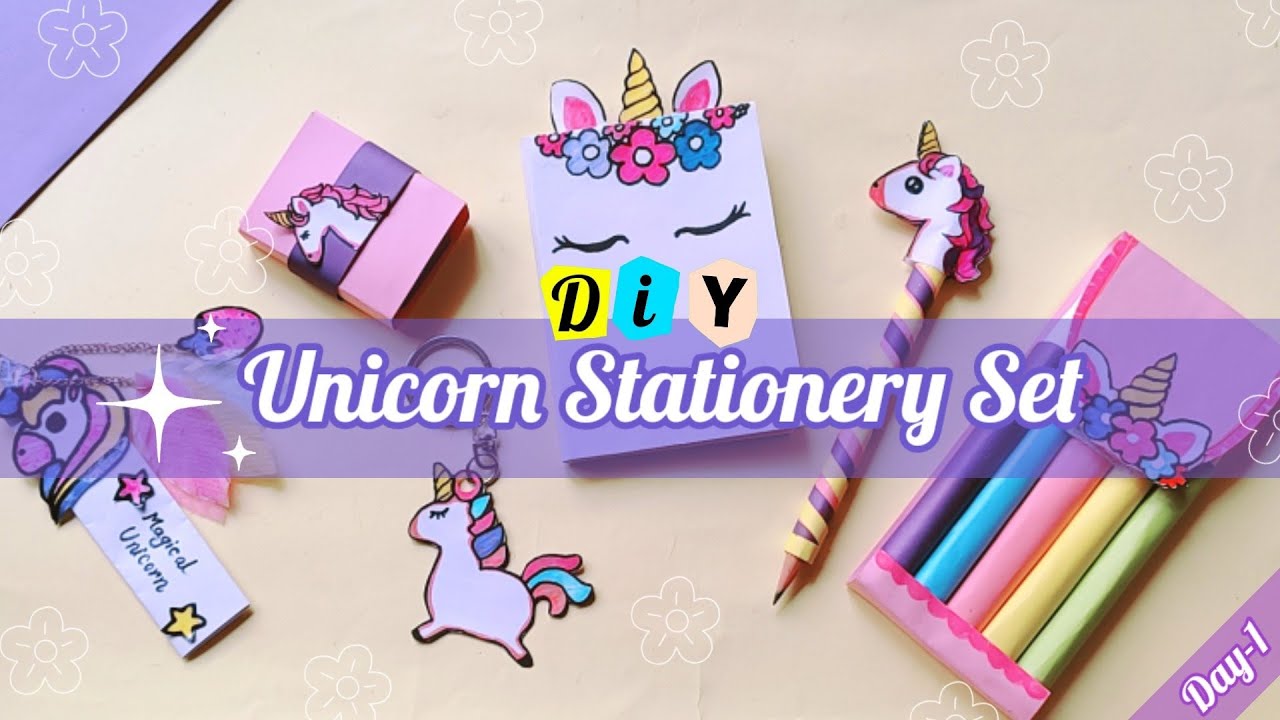 Rainbow Unicorn Stationery Set  Stationery set, Stationery, Diy crafts  bookmarks