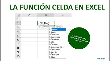 La función CELDA de Excel