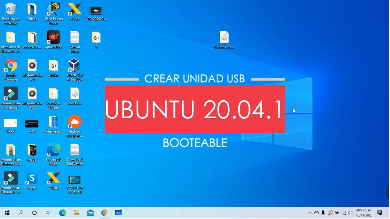 ¿Cómo crear una unidad USB booteable con UBUNTU 20.04.1? | RUFUS - YouTube