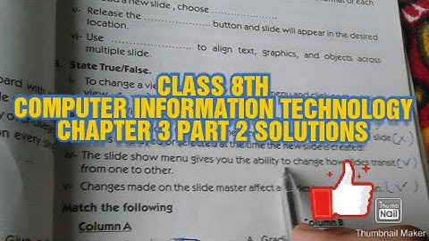CLASS 8TH COMPUTER INFORMATION TECHNOLOGY CHAPTER 3 PART 2 SOLUTIONS