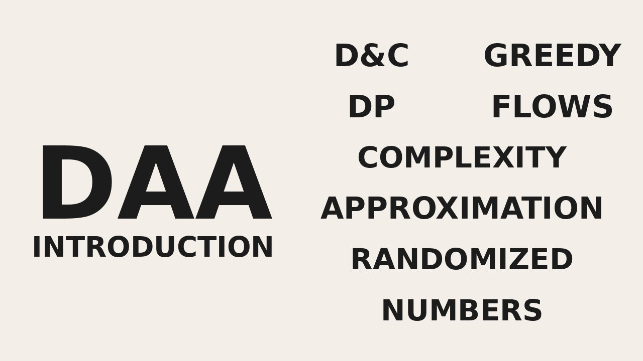 DAA 00 – Introduction to Design and Analysis of Algorithms | CS F364 ...