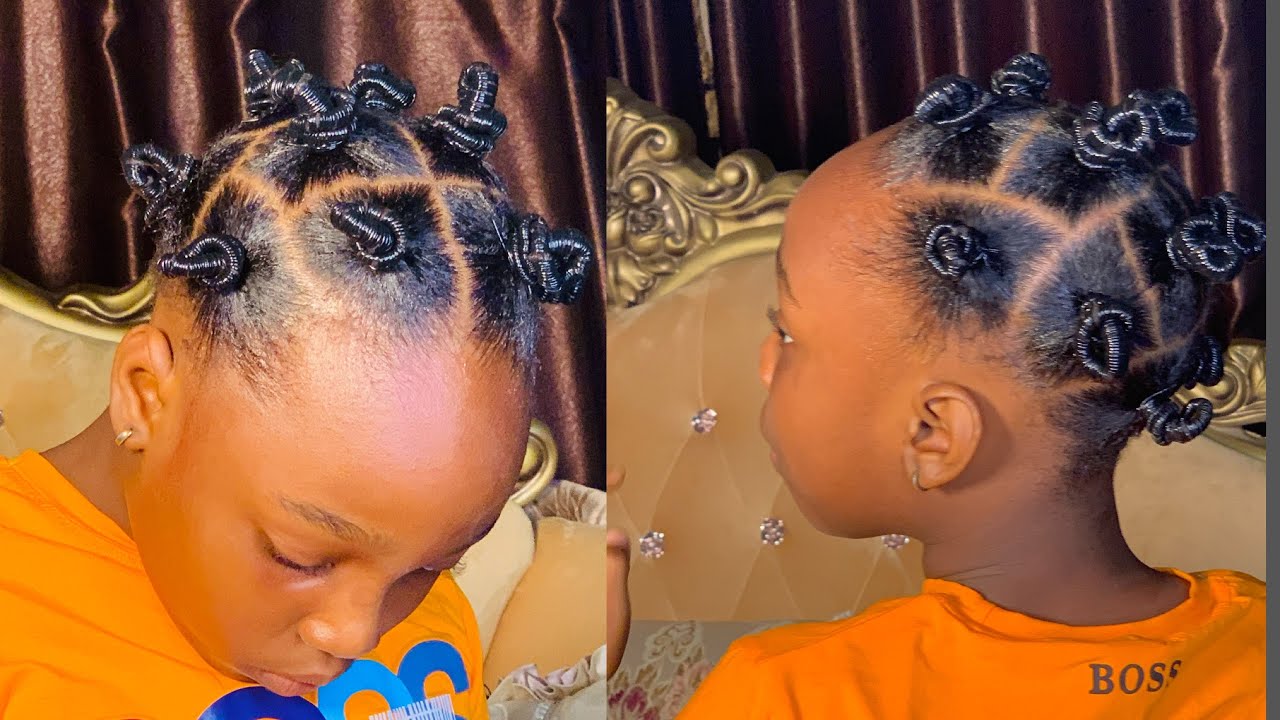 DIY Bantu knot African threading hairstyle using rubber thread |how to ...