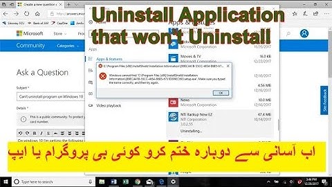 How To Uninstall Programs That Won