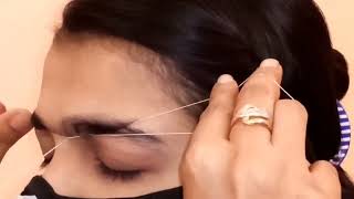 Eyebrows threading tutorial for beginners || eyebrows Threading for Eid || eyebrows Threading