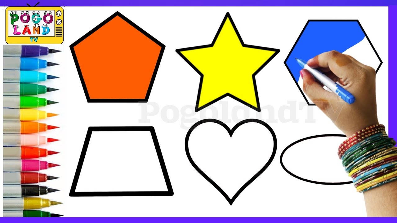 Learn Shapes,Colors, Learn how to draw shapes | 2D shapes drawing ...