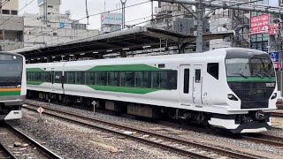 【E257系OM-91編成  品川（田町）疎開回送】E257系5000番台ｵｵOM-91編成が回送電車として大宮駅4番線を通過するシーン（回9520M）2023.3.17〜ジョイント音最高！〜