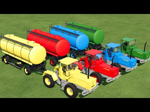 TRACTORS OF COLORS ! TRANSPORTING DEUTZ-FAHR TRACTORS BY TRUCK ! FEEDING ANIMALS WITH WATER ! FS 22