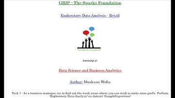 GRIP TSF Task 3 - Data Science and Business Analysis - EDA : Retail