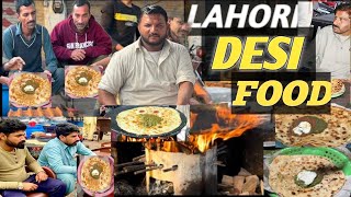 Desi Saag Pratha IN Lahore Lahore 24 Hours Available Saag Makhan Aloo Pratha Street Food Nashta