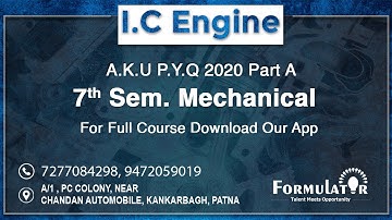 I.C  Engine & Gas Turbine P.Y.Q 2020 MCQ Part-A #AKU