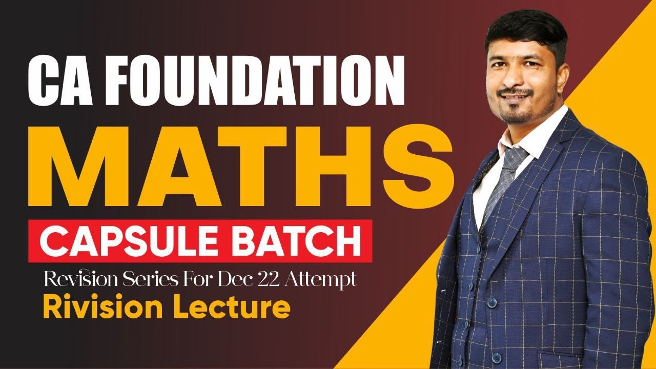CA FOUNDATION MATHS CAPSULE BATCH LECTURE 5 | THEROTICAL DISTRIBUTION ...