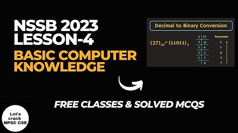 NSSB 2023 Basic Computer Knowledge Lesson- 4 |  Solved MCQs