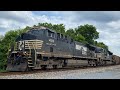 NS 4110 leads NS 786 flying through Pineville. 6-25-2022