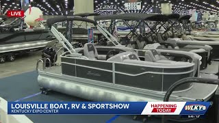 Checking out boats at the Louisville Boat, RV & Sportshow