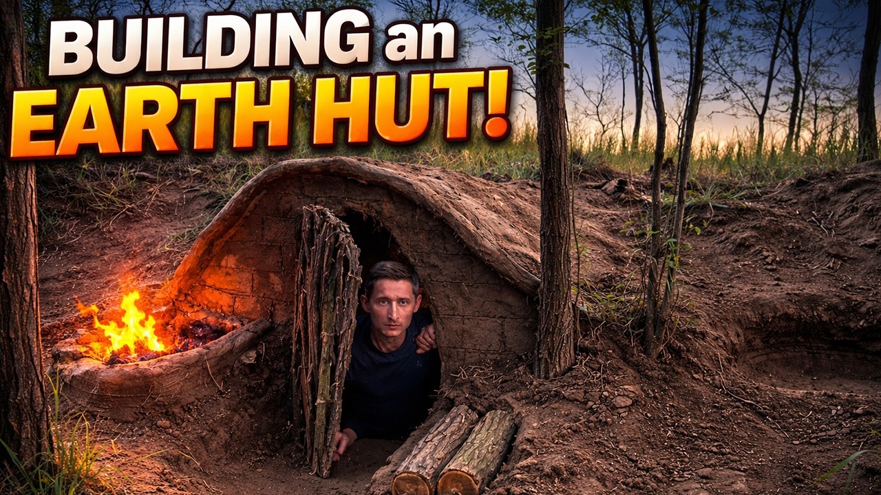 Building a Hidden Cozy Clay Shelter Inside a Mountain | Bushcraft ...
