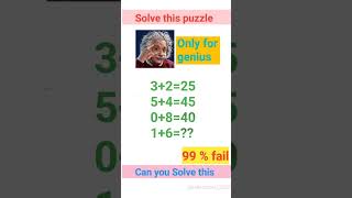 Genius IQ Test-Maths Puzzles | Tricky Riddles | Math Game | can you solve it⁉️#shorts #youtubeshorts Wealth